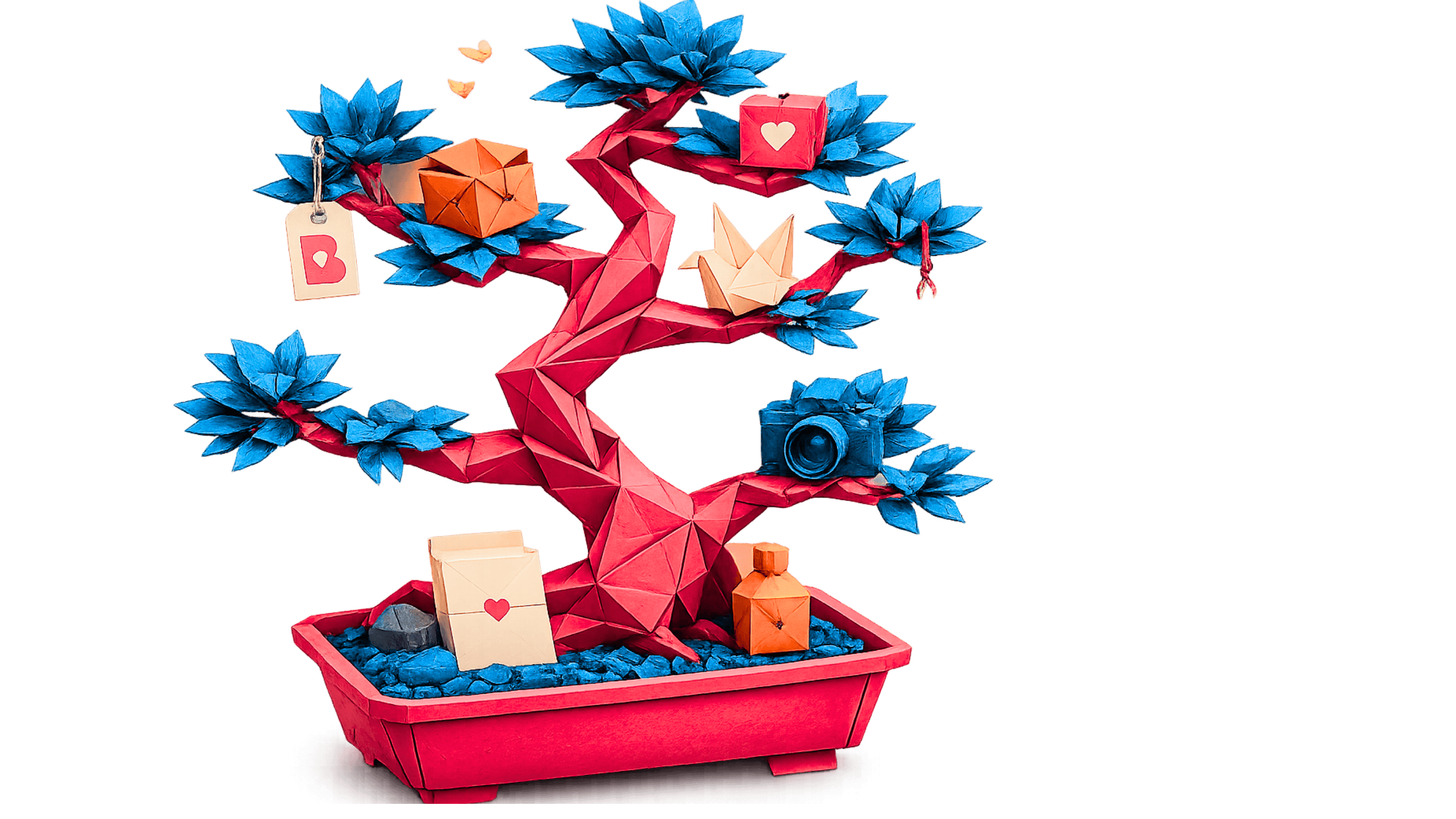 Origami boat illustration